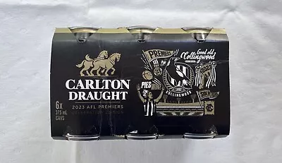 AFL Collingwood Magpies 2023 Premiership Carlton Draught Cans 6 Pack EMPTY • $49.95