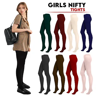 1-3 Pieces Girls Knit Cotton Nifty Rich Tights School Uniform Ages 0-13 Years UK • £8.97