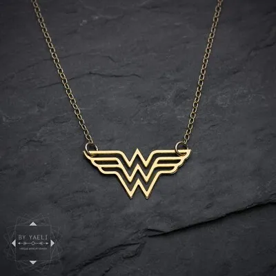 Wonderwoman Necklace Pendant Adults Or Kids Toy Fancy Dress Up Jewellery Gold • £4.99