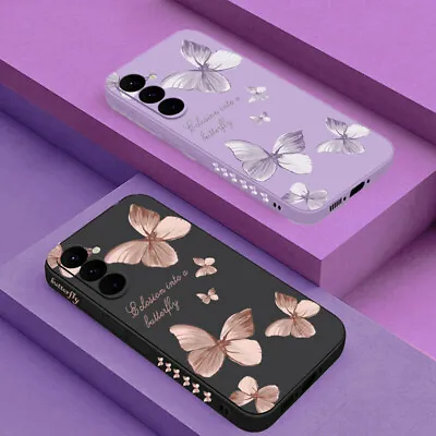 Phone Case For Samsung S24 S23 Ultra S22 S21 FE A14 A13 A52 Butterfly Soft Cover • £4.79