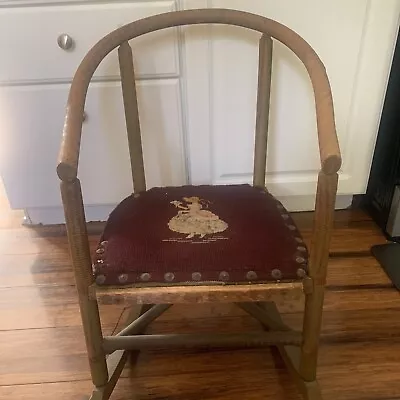 Antique Child’s Rocker With Tapestry /needlepoint Seat Eastern Furniture LTD CA • $149.99