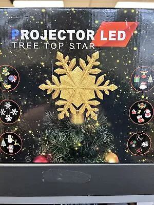 Christmas Tree Topper Lighted With 6 Projection ModesSnowflake Christmas Star T • $14.08