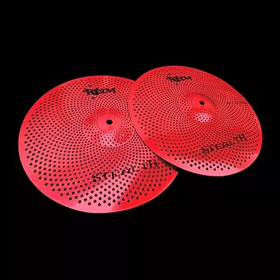 Low Volume Cymbals Rech Stealth 14'' Hi Hat Cymbals Quiet Cymbals Red • $149