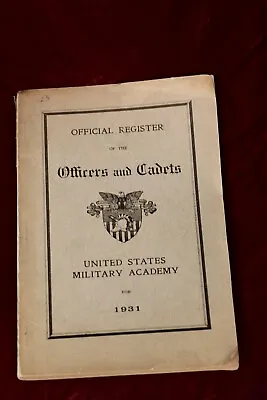 1931 United States Military Academy Register Of Officers & Cadets • $9.99
