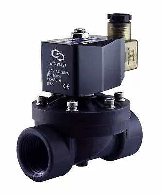 $49.99 • Buy 1  Inch Plastic Electric Solenoid Air Water Zero Differential Valve 220V AC NC