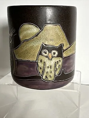 Mara Art Pottery  Mug Night Owls Full Moon Hand Crafted Hand Painted- • $15.90