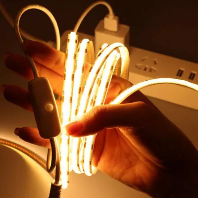 DC5V USB Powered Flexible 320LEDs/M COB LED Strip High Density Tape Lights 1M-5M • $12.99