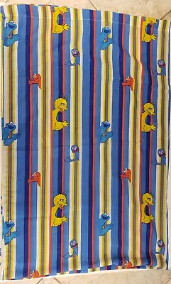 Vtg Sesame Street Muppets Twin Flat Sheet Fabric Panel Craft Big Bird Elmo Oscar • $18.99