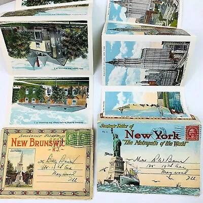 2 Vintage Postcard Souvenir Folders New York Brunswick Fold Out Photos 1929 Mail • $9.95