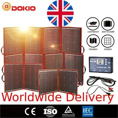 Dokio 18V  Portable Foldable Solar Panel With 12V Controller Flexible Solar Pane • £156.98