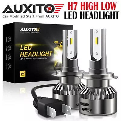 2x AUXITO H7 LED Headlight Kit Bulbs 16000LM Lamps Hi/Lo Beam 6000K C7 EOA • $20.89