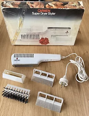 Vintage Carmen Super Hair Dryer Styler Box Set *Working Check Details* Nostalgic • $49.95