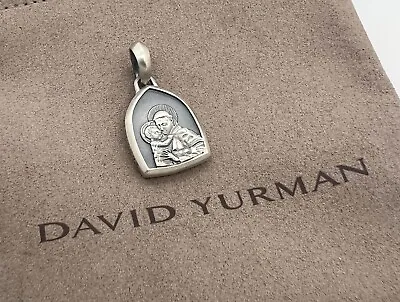 David Yurman .925 Sterling Silver Saint Anthony Pendant Amulet With Chain 22  • $299.99