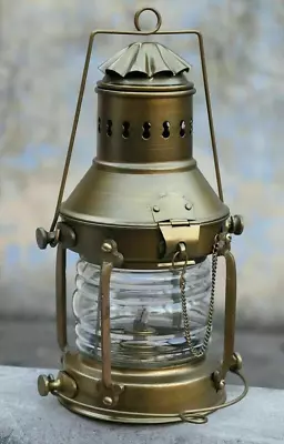 Nautical Ship Lantern Anchor Oil Lamp Antique Vintage Maritime Boat Light Gift • $101.33