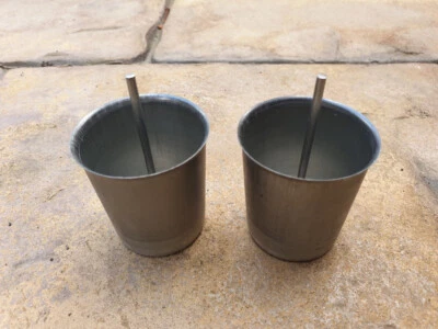 £11.95 • Buy Metal Candle Mould Votives - Set Of 2 Moulds With Wick Pins