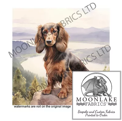 Dachshund Long Hair Scenery 100% Natural Cotton Or 290gsm Thick Soft Polyester • £3.45