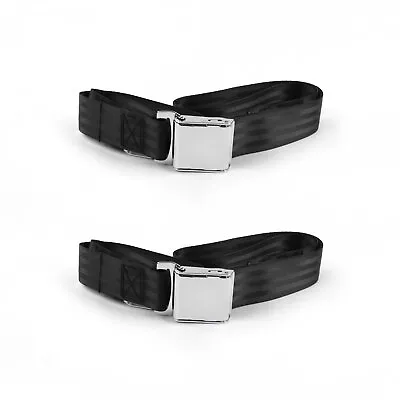 Ford Mustang 1967 - 1970  Airplane 2pt Black Lap Bucket Seat Belt Kit - 2 Belts • $59.95