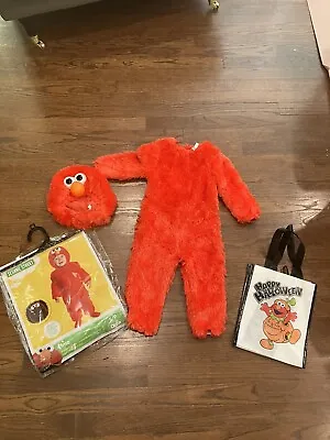 Sesame Street Light Up Elmo Toddler Halloween Costume W/ Elmo Trick Or Treat Bag • $30