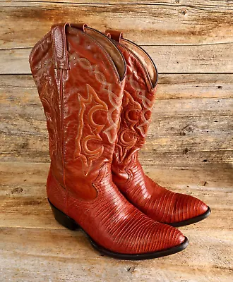 Vintage Montana Snakeskin Leather Boots Size 10.5 • $99