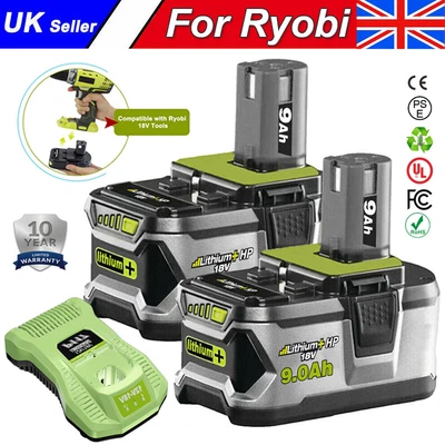 £16.59 • Buy 2X For RYOBI P108 18V One+ 9.0Ah Plus High Capacity Battery 18 Volt Lithium-Ion