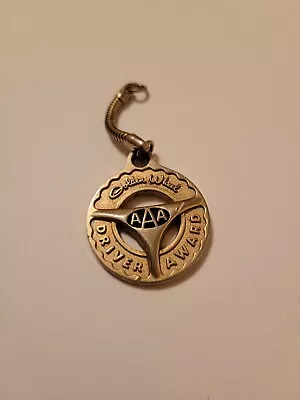 Vintage AAA Auto Club Golden Wheel Driving 3 Year Award Keychain! • $25