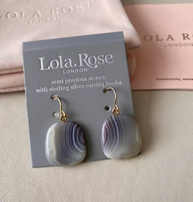 Lola Rose London Botswana Agate Earrings Semi Precious Gemstone Jewellery • £28