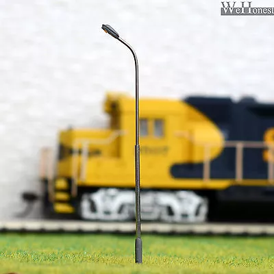 10 X OO / HO Scale Model Train Lamps Railroad Lamp Posts Led Street Lights QD75C • $5.99