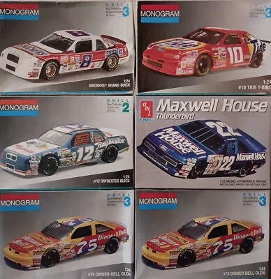 Monogram AMT Lot Of 6 #8#1#12#22#75#75 Stock Cars 1:24 1:25 Scale Model Kits... • $40