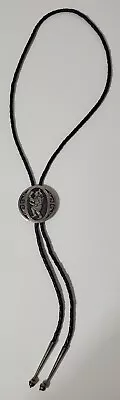 80's Alde Qumyintewa Hopi Sterling Medicine Man Bolo Tie W/ Silver Tips Signed • $225