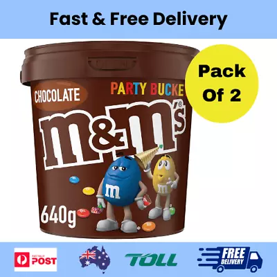 M&M's Milk Chocolate Party Size Bucket (640g) X 2 Buckets | FREE SHIPPING NEW AU • $27.65