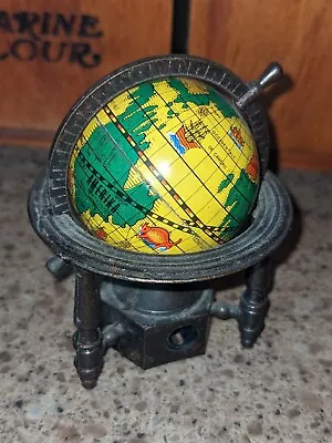 Vintage Miniature Die-Cast Metal World Globe Pencil Sharpener Made In Hong Kong • $7.26