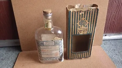 1928 Prohibition Cedar Run Kentucky Whiskey Pint Bottle Box Medical Rx Empty • $500