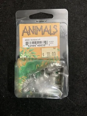 Mega-Miniatures ANIMALS-Donkeys X5 #40035 Sealed • $11.99