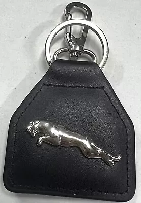 Australian Made Leather Keyring/Fob- Jaguar Silver Leaping Cat • $18