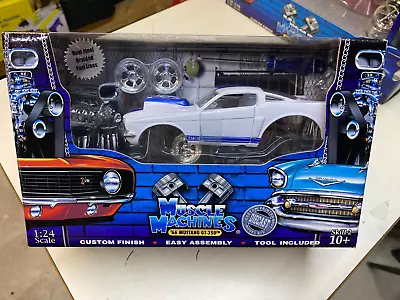 Muscle Machines 1:24 Build It '1966 Mustang GT 350 White/Blue Stripes New In Box • $32.99