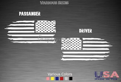 Distressed Tattered American Flag Vinyl Decal Sticker | Ripped Torn USA 641 • $8.95