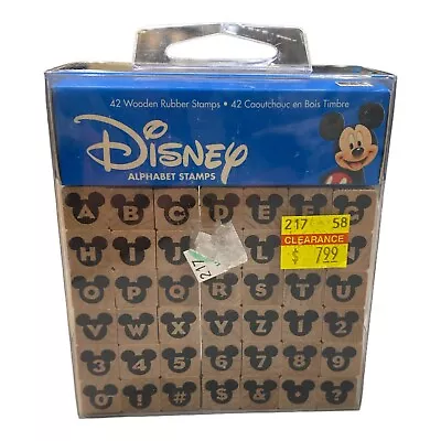 Disney Mickey Mouse Alphabet Stamps Wooden Rubber 42 Stamp Set • $5