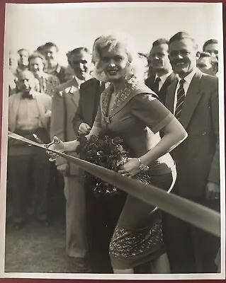 'jayne Mansfield' Vintage Original 8 X 10 Press Photo 1959 Chiswick Road Opening • £35