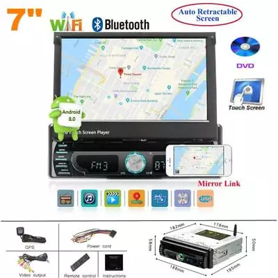 Retractable 7  Screen MP5 Car Bluetooth DVD Player Navigation Integrated Machine • $263.99