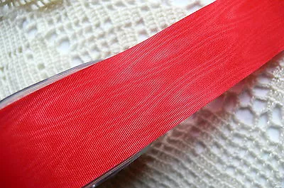 Grosgrain SOLID Patterned MOIRE 38mm Wide 3 Metre Lengths 3 Colour Choice HH CR5 • $5.47