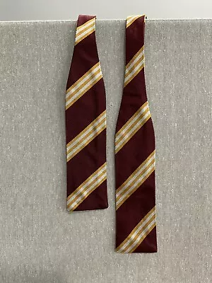 Rare Brooks Brothers Maroon Striped Self Tie Adjustable Bow Tie Silk NEW • $24.99