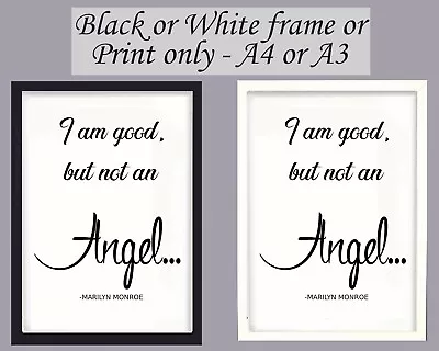 £9.95 • Buy Marilyn Monroe Print Wall Art Quote Framed Picture Poster Home A3 A4 Lounge Hall