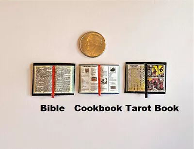 Dollhouse Miniature Bible Cookbook Or Tarot Book - 1:12 - Approx. 1-1/16  T • $4.99