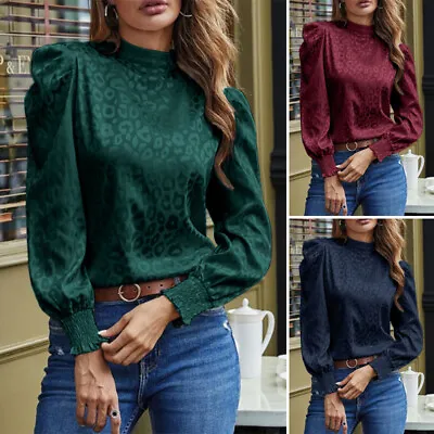 UK 8-24 Women Winter High Neck Tops Shirt Ladies Long Sleeve Shirts Blouse Plus • £16.99