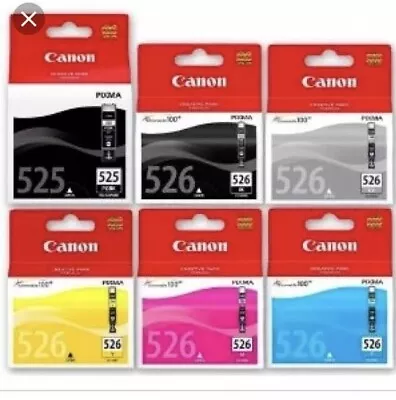 6x Genuine Canon PGI-525+CLI-526 Ink Cartridges For IP4850 IP4950 IP6550 MX895 • $146.96