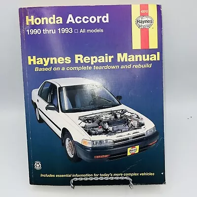 Honda Accord 1990 - 1993 Haynes Auto Repair Manual 42012 GUC • $8.88