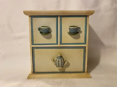 Tea/Coffee Mini Wood Chest Of Drawers • $25.99