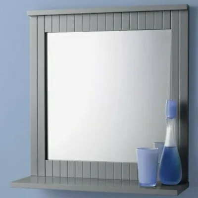 Grey Mirror Wall Mounted With Cosmetic Shelf Bathroom/shower Cabinet H-0308 • £17.80