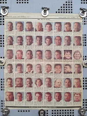 Vintage 1991  Chicago Bears The 47 Players & Coach Mike Ditka  Chicago Sun-Times • $28