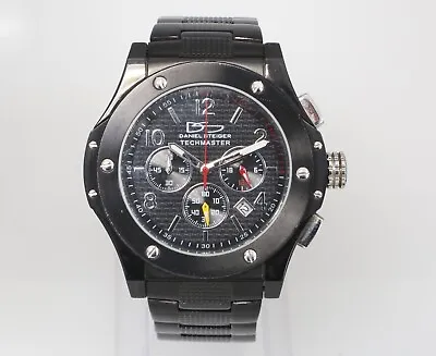 $79 • Buy Daniel Steiger Techmaster 43mm Chronograph PVD DS-8064-M New Battery Watch Only 